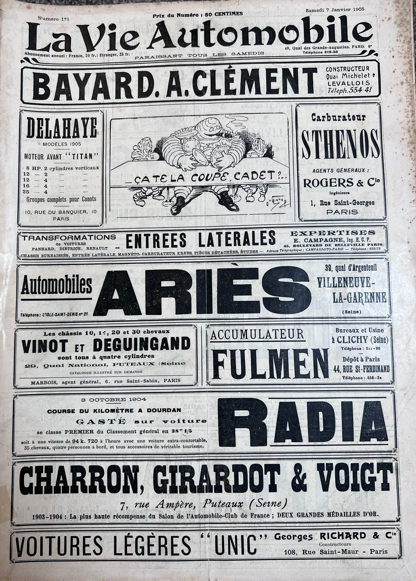 La Vie Automobile Magazine 7th January 1905