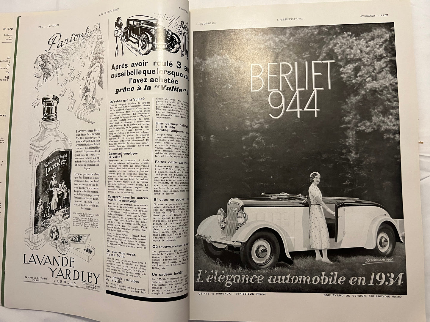 L'Illustration Magazine L'AUTOMOBILE et le TOURISME - 7th October 1933