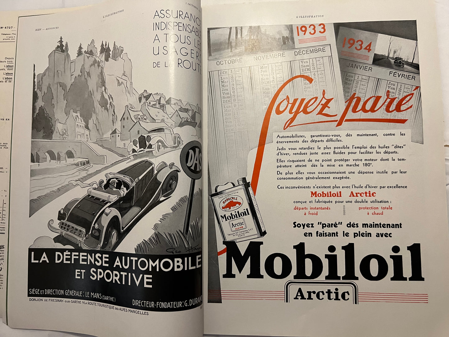 L'Illustration Magazine L'AUTOMOBILE et le TOURISME - 7th October 1933