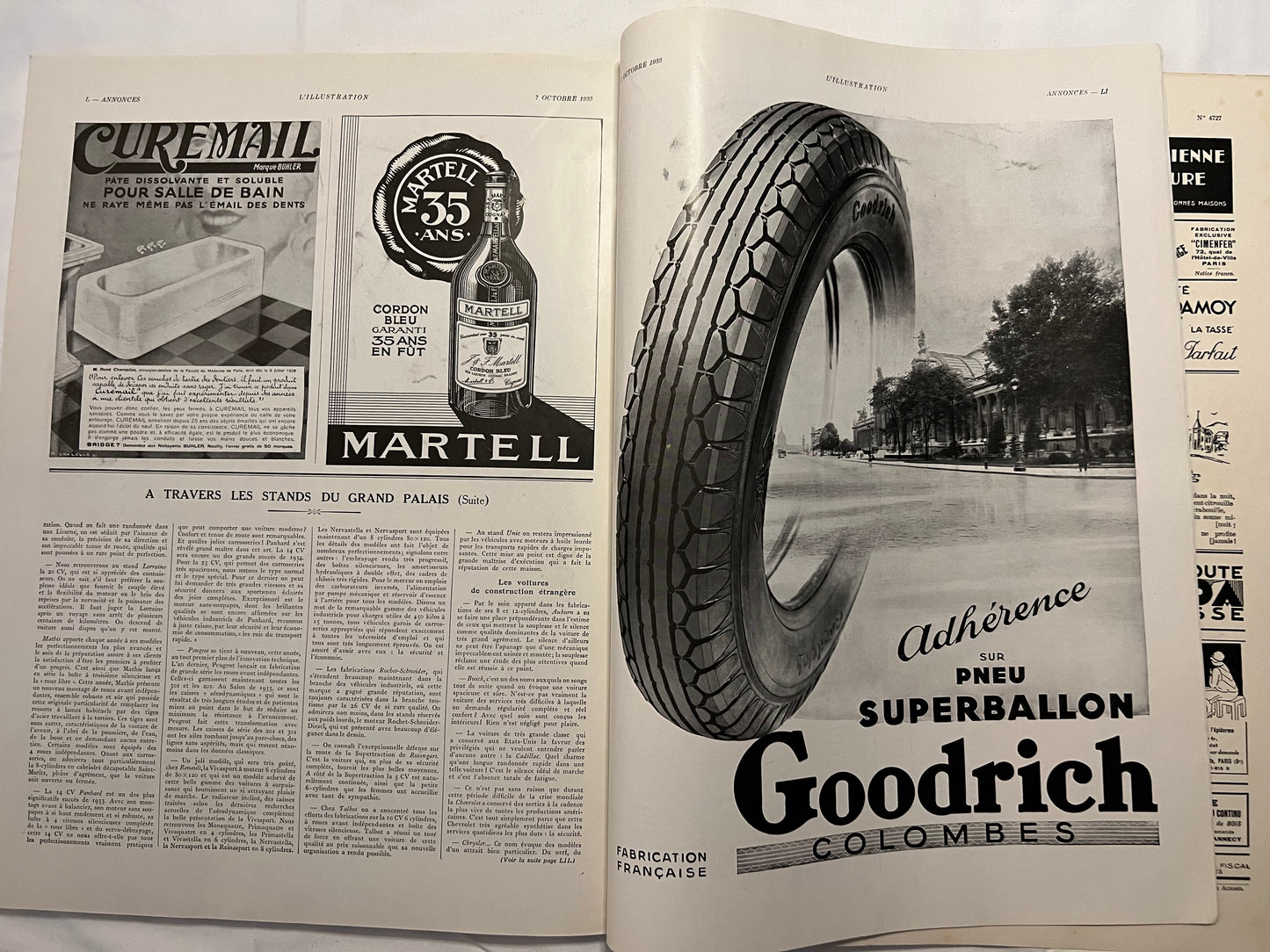 L'Illustration Magazine L'AUTOMOBILE et le TOURISME - 7th October 1933