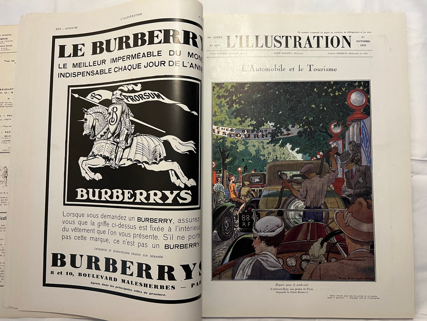 L'Illustration Magazine L'AUTOMOBILE et le TOURISME - 1st October 1932