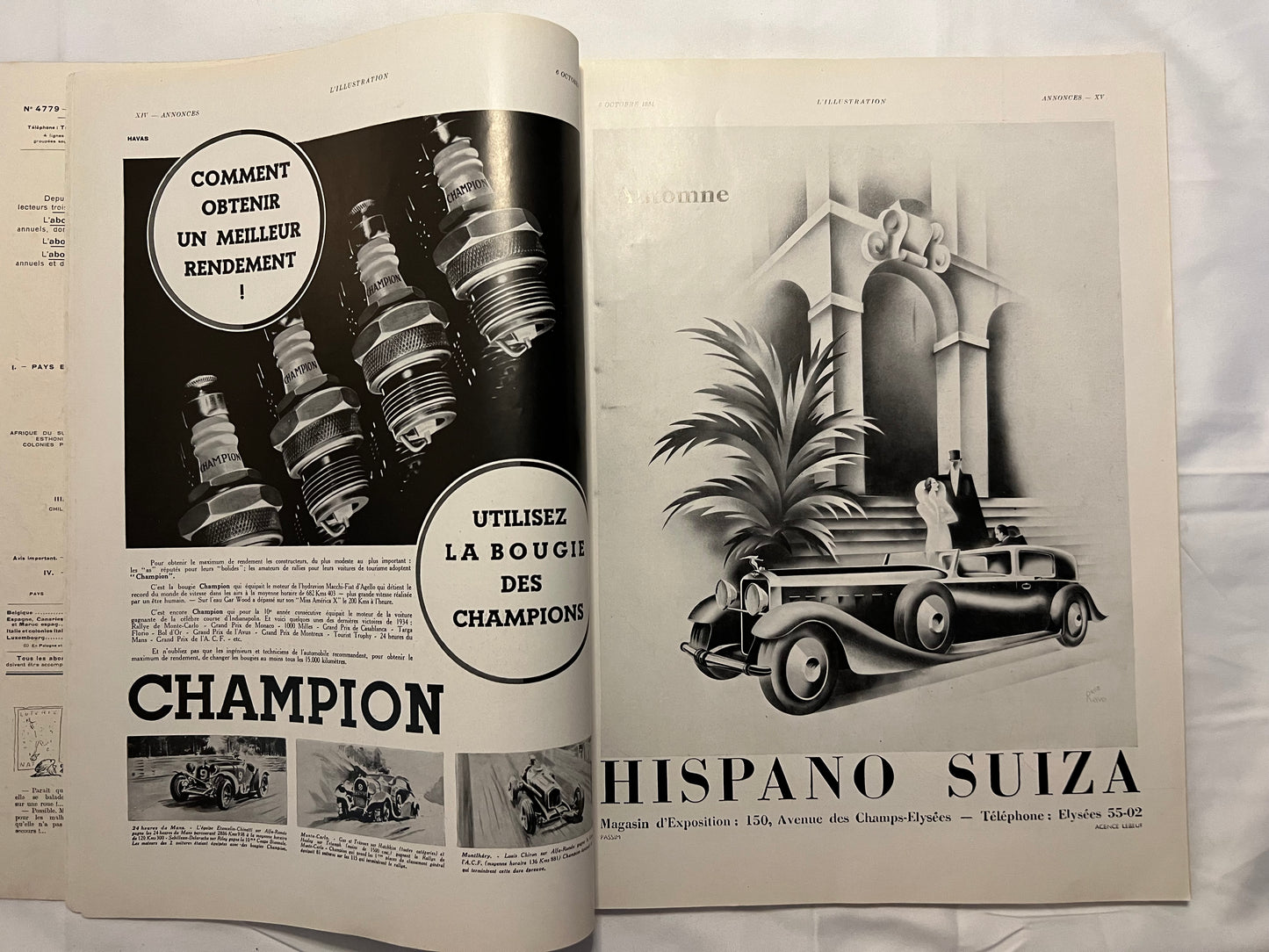 L'Illustration Magazine L'AUTOMOBILE et le TOURISME - 6th October 1934