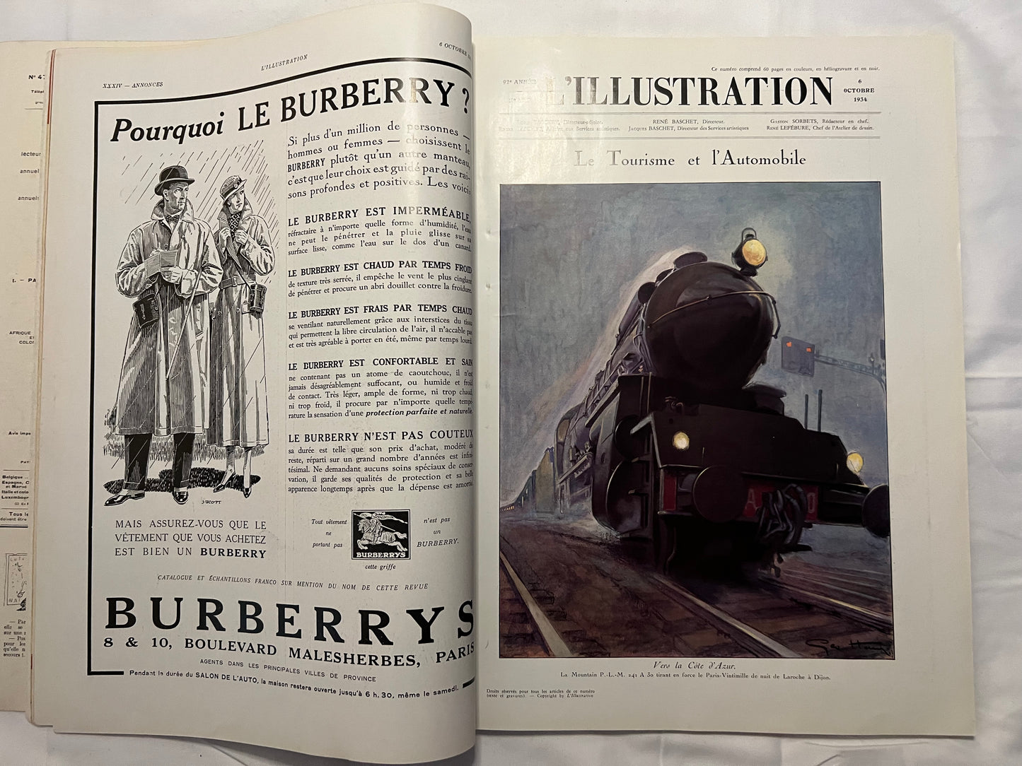 L'Illustration Magazine L'AUTOMOBILE et le TOURISME - 6th October 1934