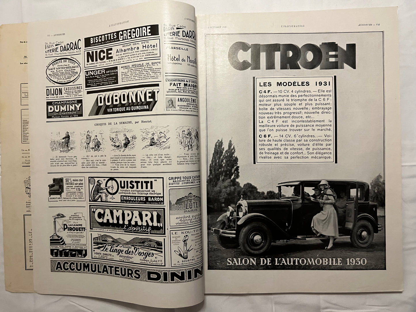 L'Illustration Magazine L'AUTOMOBILE et le TOURISME - 4th October 1930