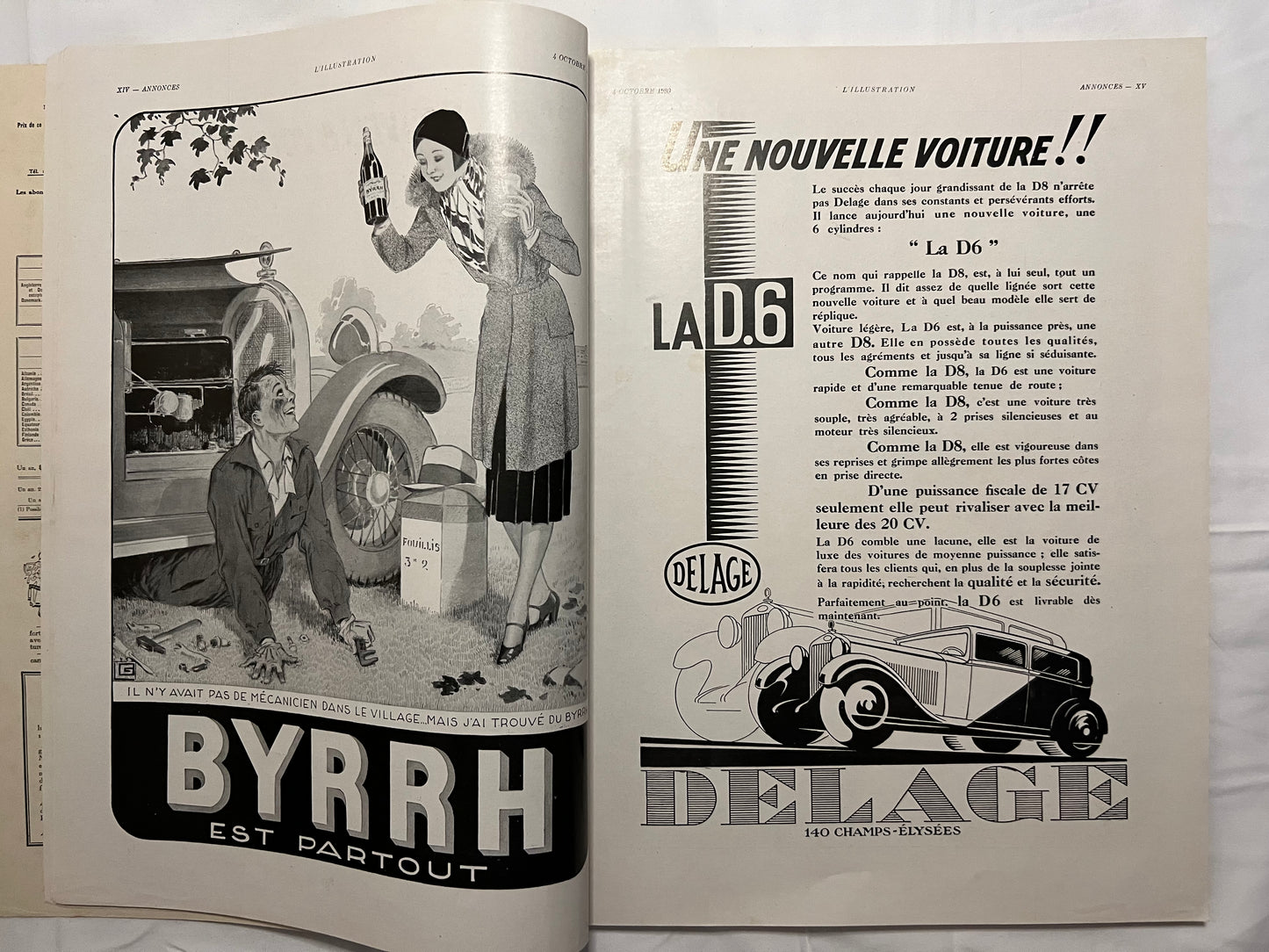 L'Illustration Magazine L'AUTOMOBILE et le TOURISME - 4th October 1930