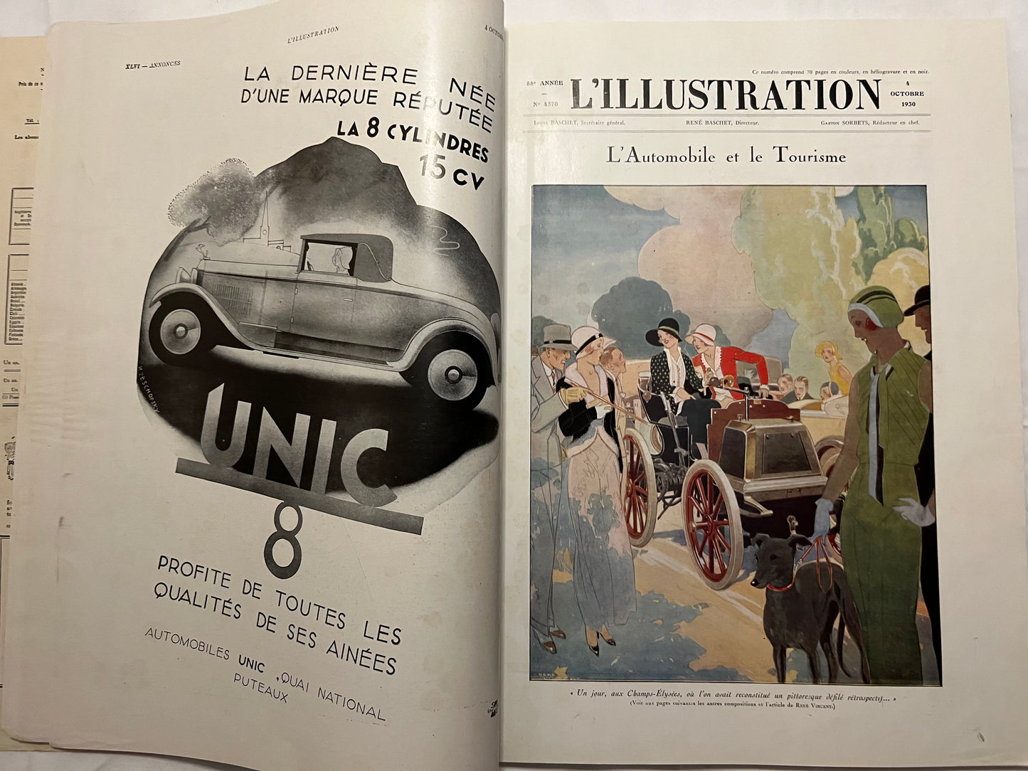 L'Illustration Magazine L'AUTOMOBILE et le TOURISME - 4th October 1930