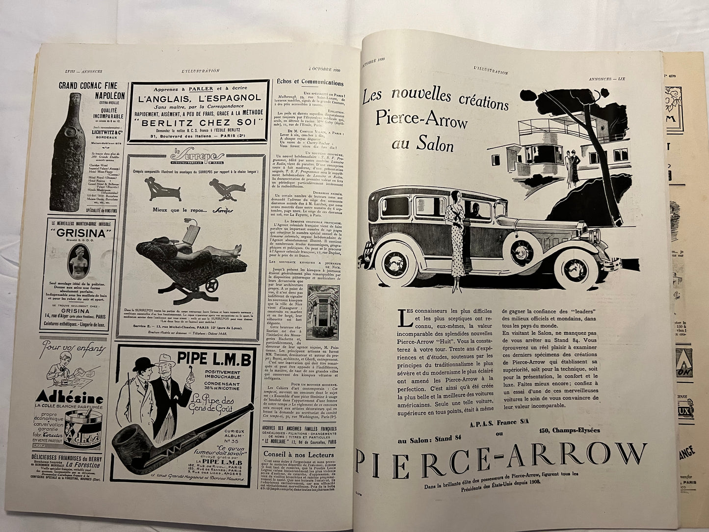 L'Illustration Magazine L'AUTOMOBILE et le TOURISME - 4th October 1930