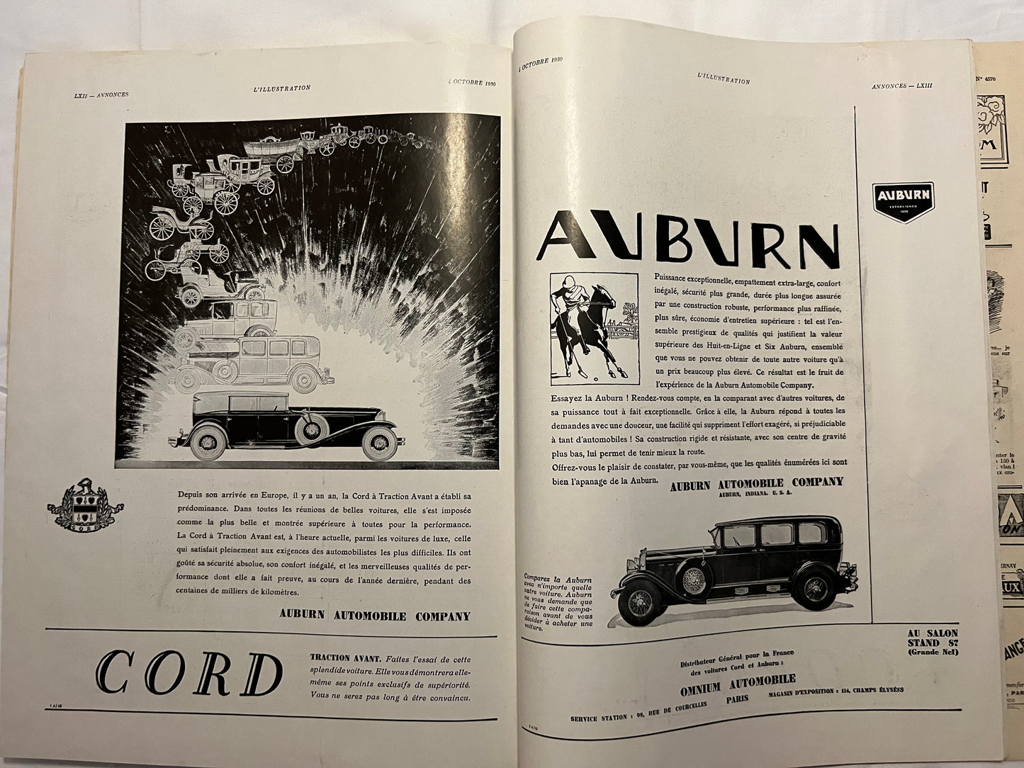 L'Illustration Magazine L'AUTOMOBILE et le TOURISME - 4th October 1930