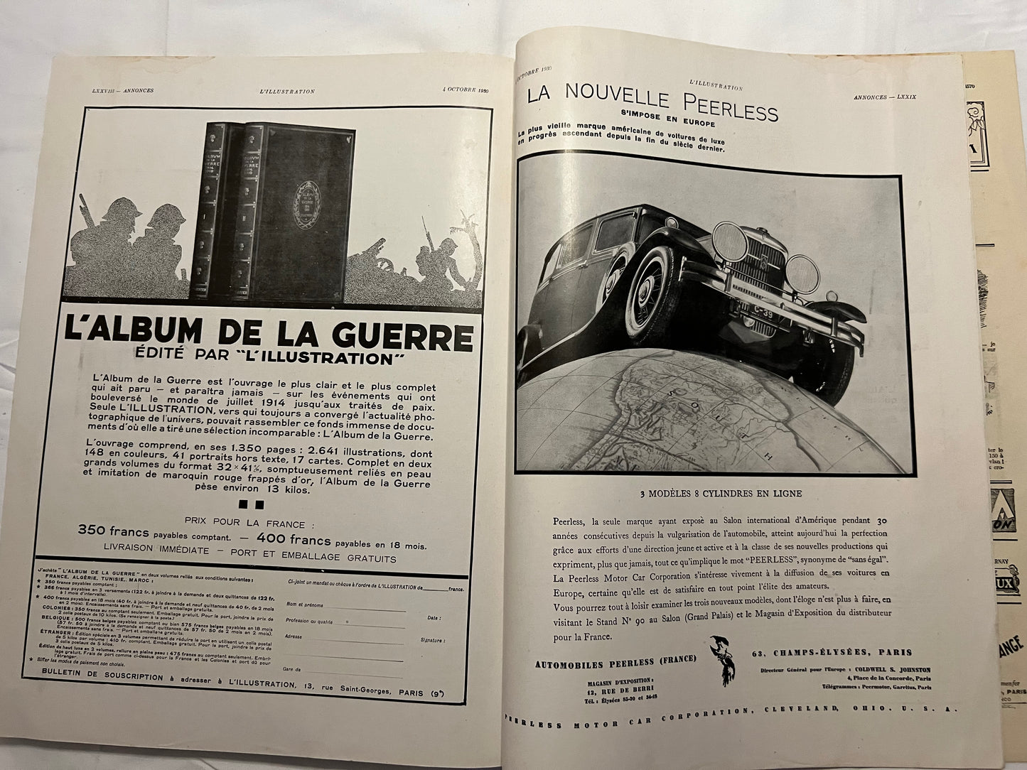 L'Illustration Magazine L'AUTOMOBILE et le TOURISME - 4th October 1930