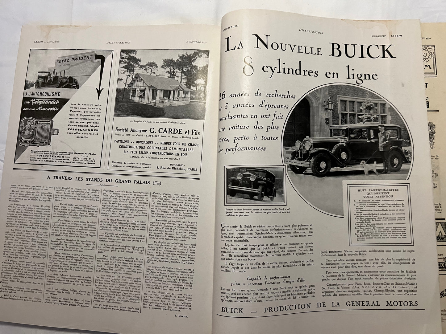 L'Illustration Magazine L'AUTOMOBILE et le TOURISME - 4th October 1930