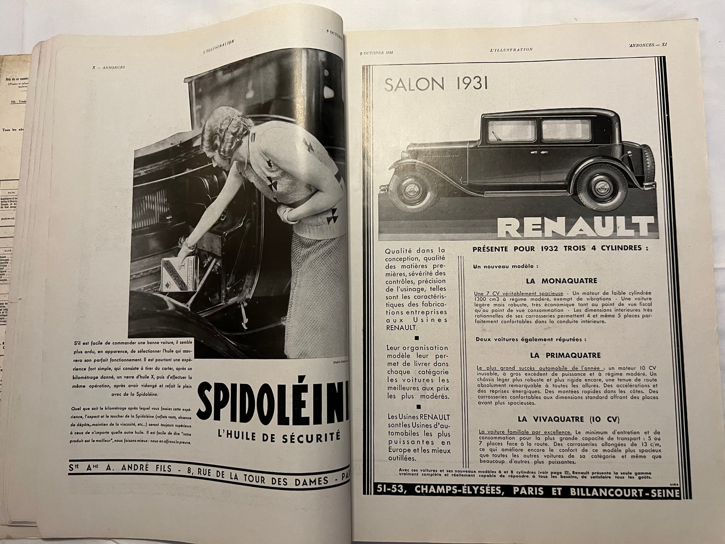 L'Illustration Magazine L'AUTOMOBILE et le TOURISME - 3rd October 1931