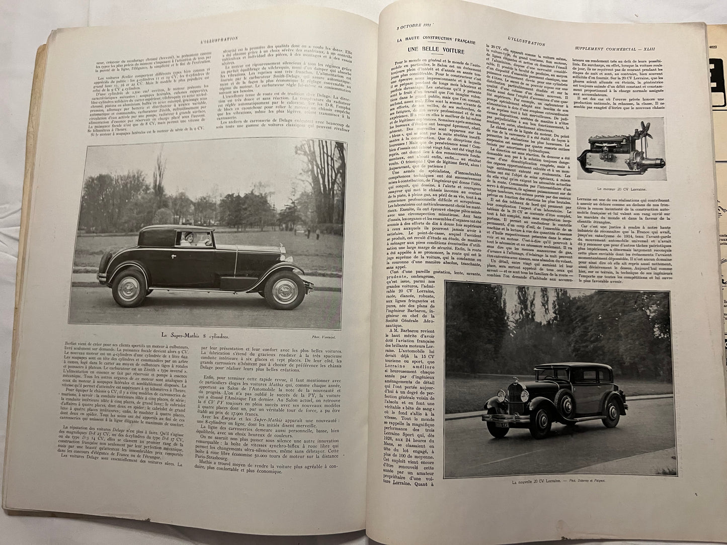 L'Illustration Magazine L'AUTOMOBILE et le TOURISME - 3rd October 1931