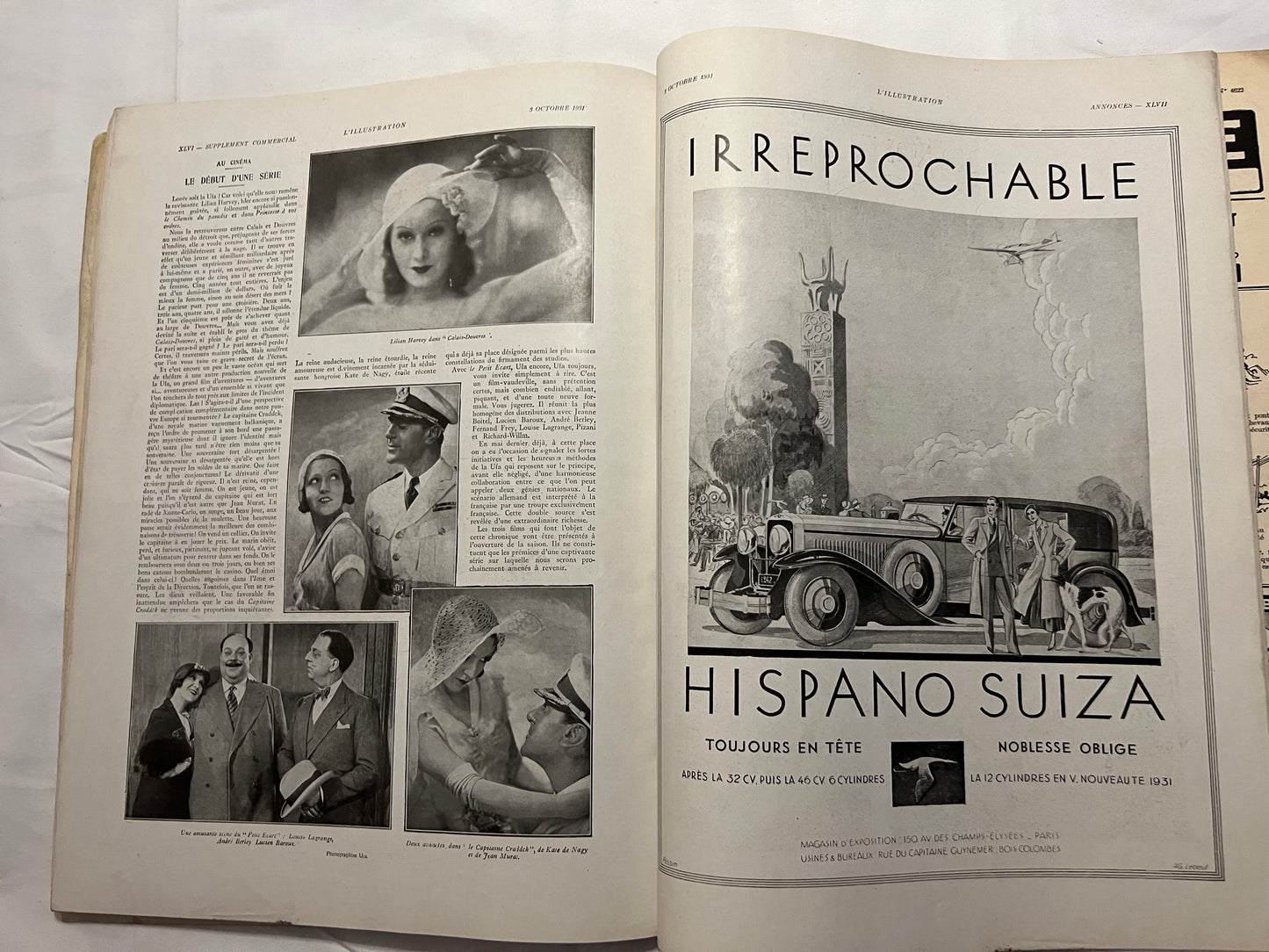 L'Illustration Magazine L'AUTOMOBILE et le TOURISME - 3rd October 1931