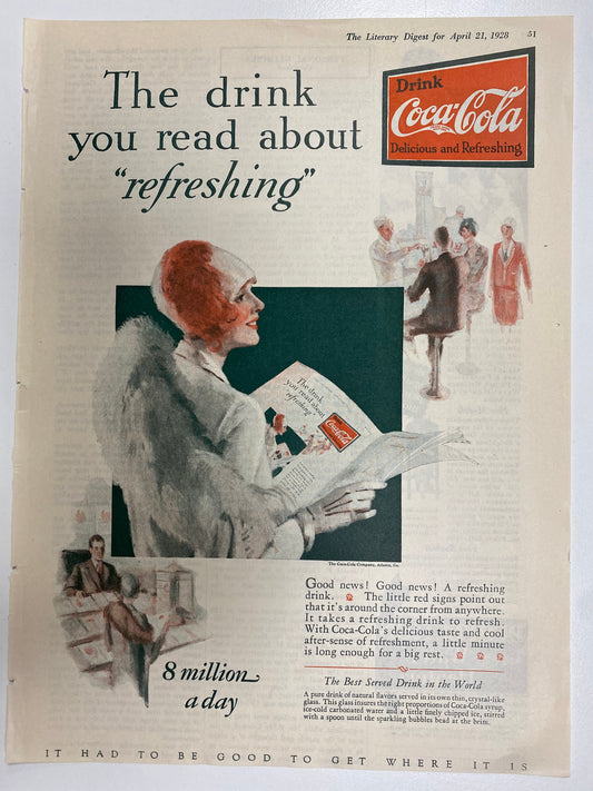 Coca-Cola Advert (USA) April 21st 1928 (A4)