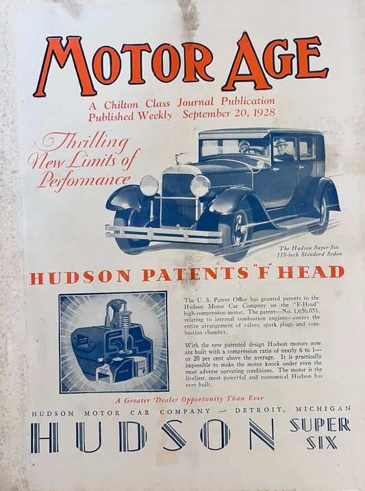 Motor Age Magazine September 20th 1928 (USA)