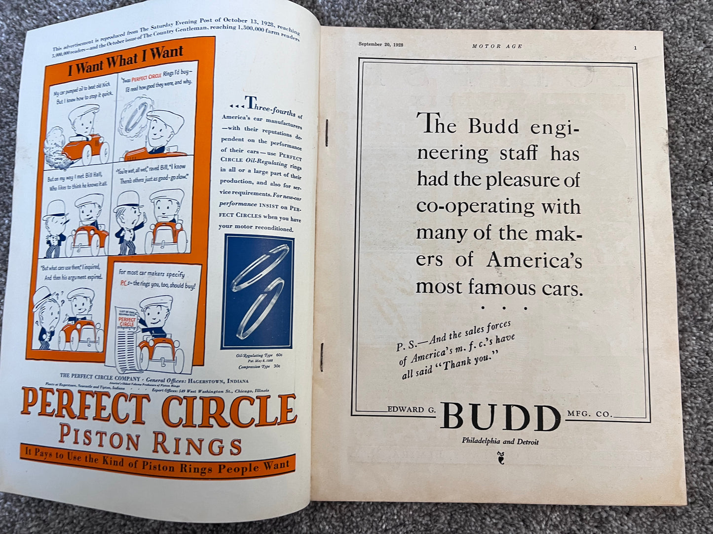 Motor Age Magazine September 20th 1928 (USA)