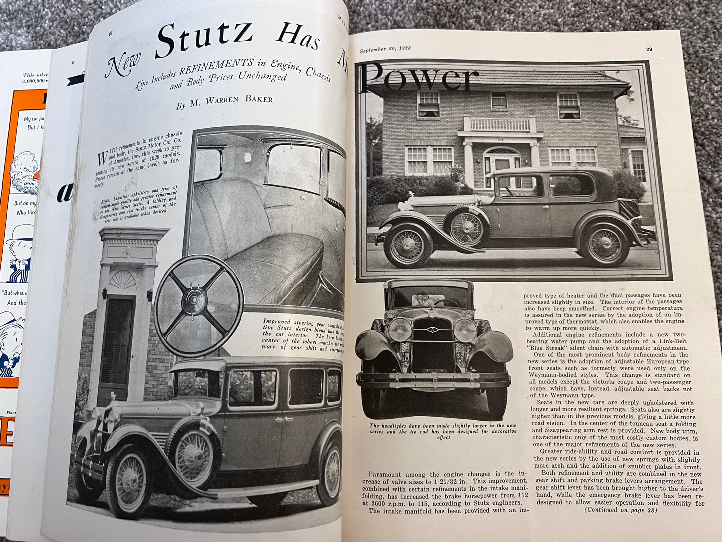 Motor Age Magazine September 20th 1928 (USA)